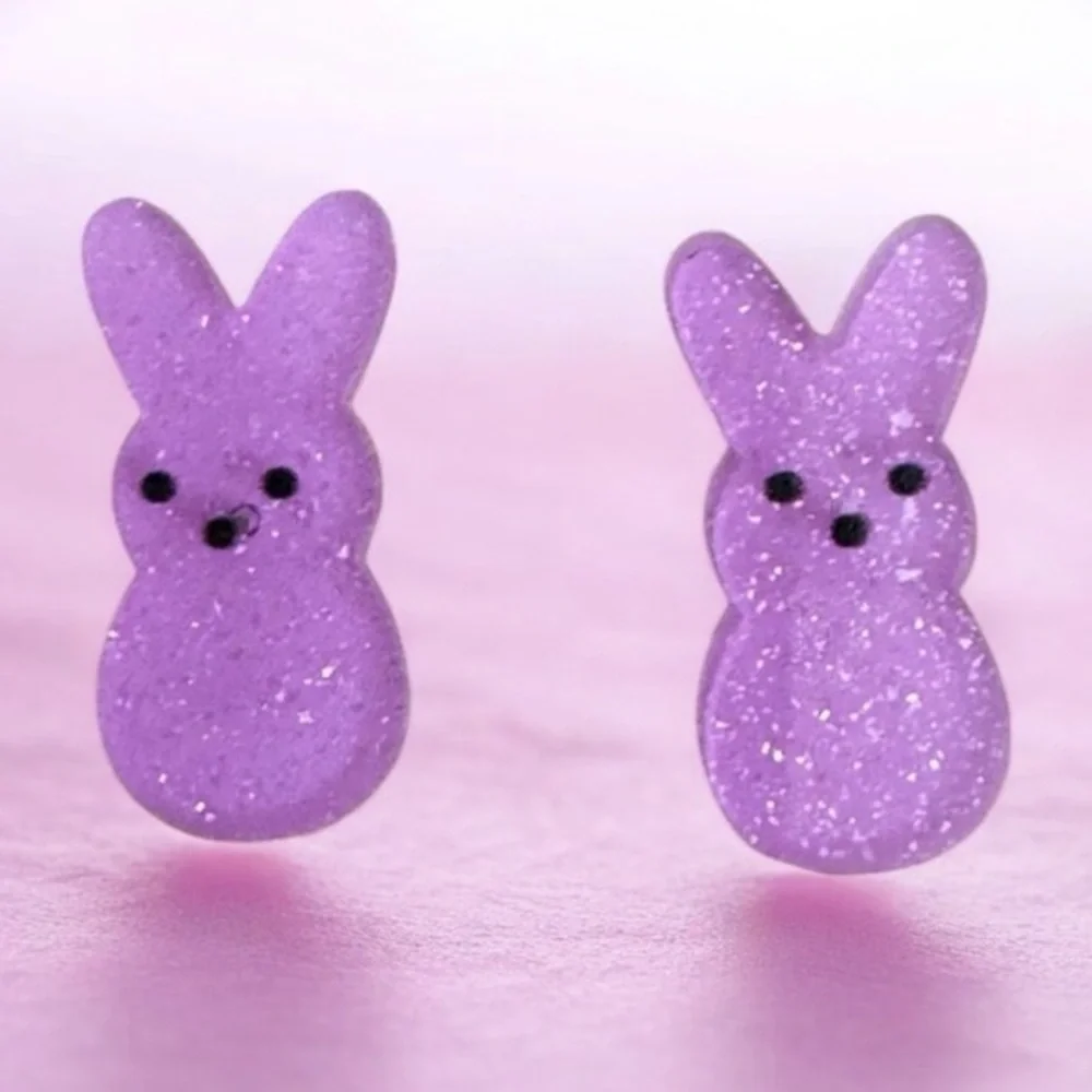 Peeps Sparkle Easter Post Earrings